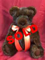 Dark Brown Mink Fur Teddy Bear